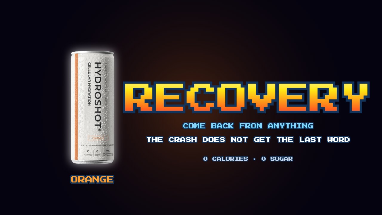 End card: Orange flavor, RECOVERY