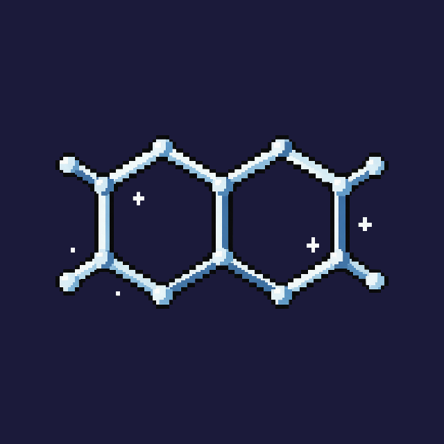 8-bit pixel art hydrogen molecule