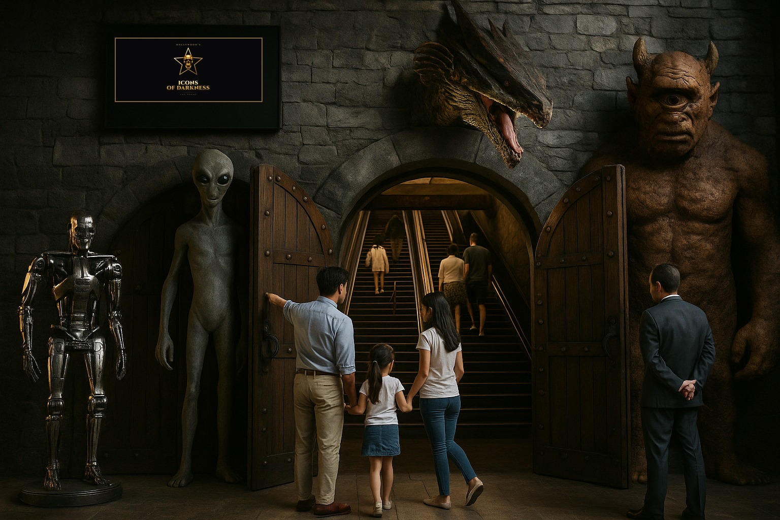 The Icons of Darkness entrance at the Excalibur, Las Vegas