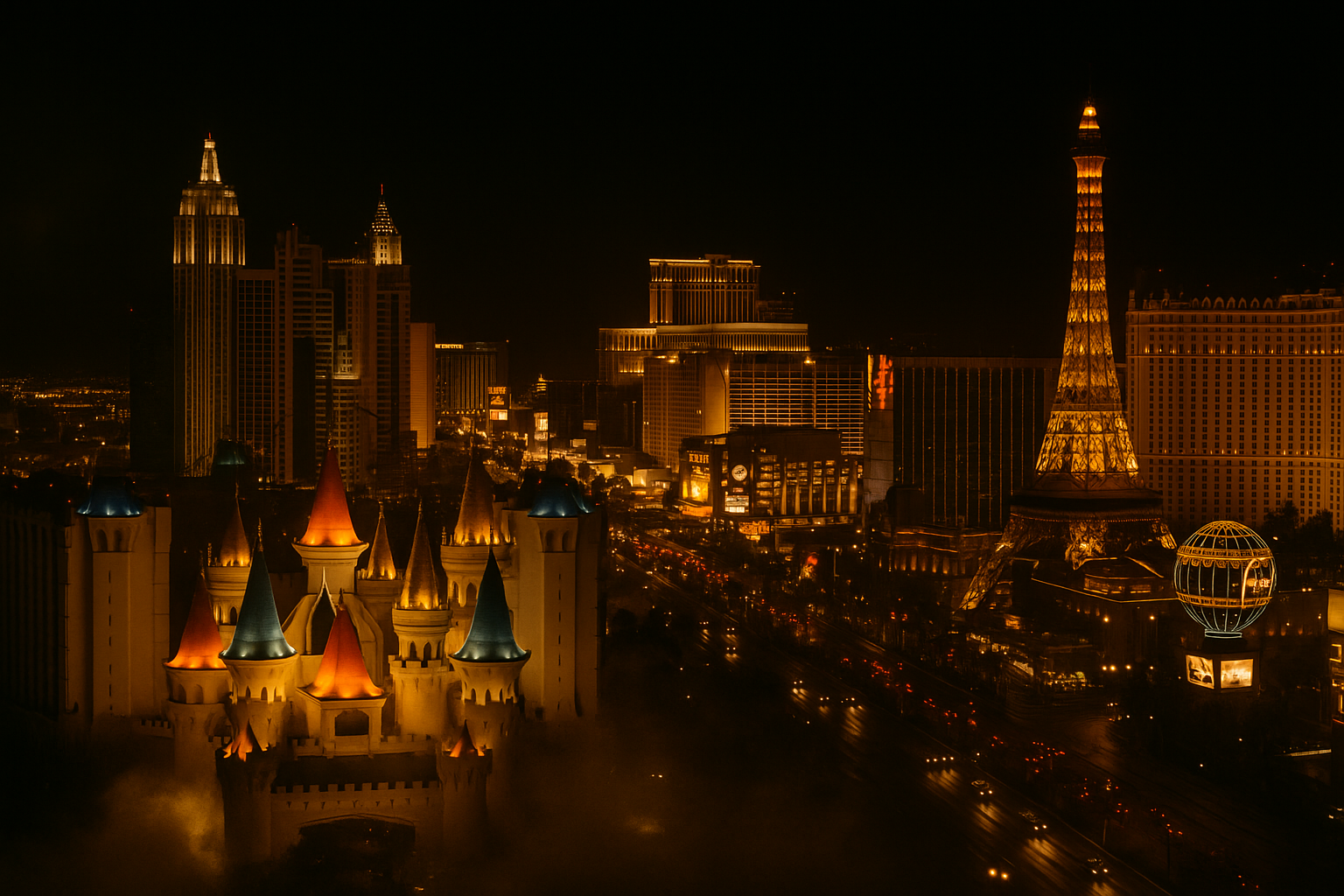 The Las Vegas Strip at night