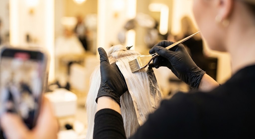 A foil technique being demonstrated while a student records