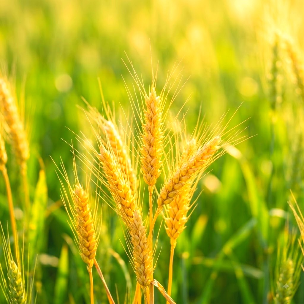 Golden ripe wheat in sunlight
